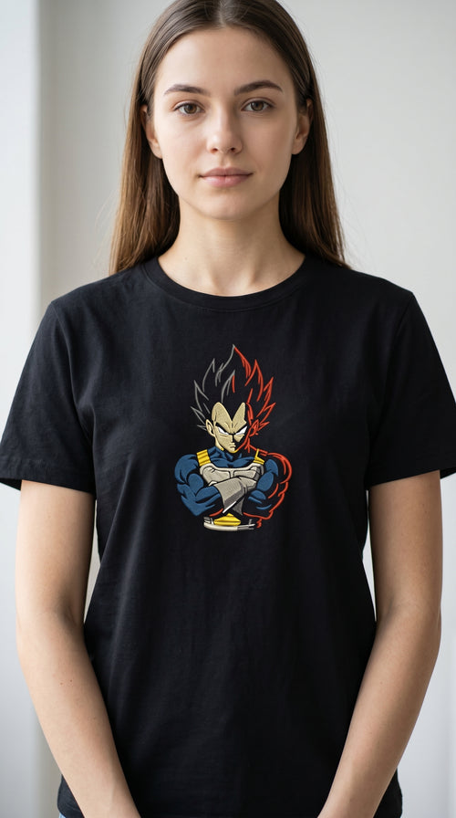 Koszulka Haftowana Anime – Vegeta Saiyan Prince Premium