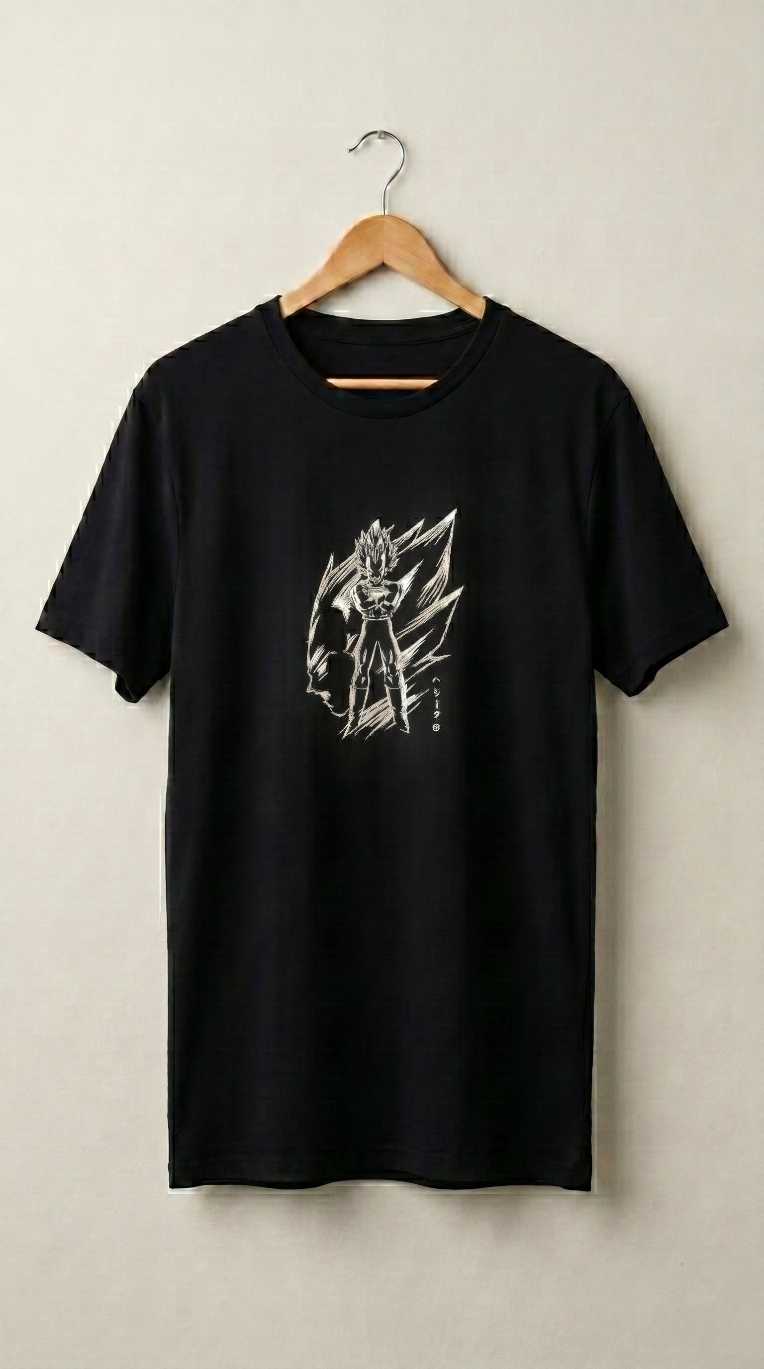 Anime Besticktes T-Shirt – VEGETA Premium Heavyweight